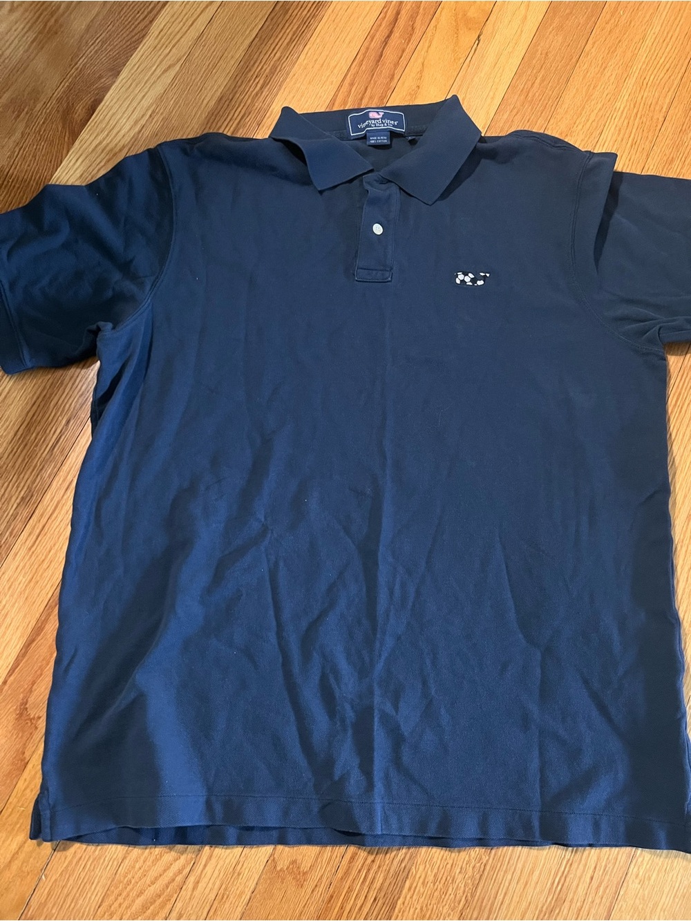 Vineyard Vines Men's Navy Polo Soccer Whale Shirt Size Large